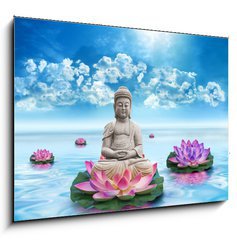Obraz 1D - 100 x 70 cm F_E43222781 - Statue Bouddha