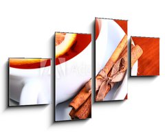 Obraz 4D tydln - 100 x 60 cm F_IS39804989 - cup of hot tea on brown background