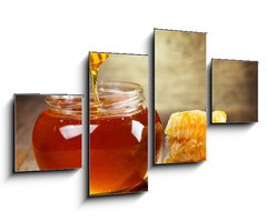 Obraz 4D tydln - 100 x 60 cm F_IS61593982 - jar of honey with honeycomb