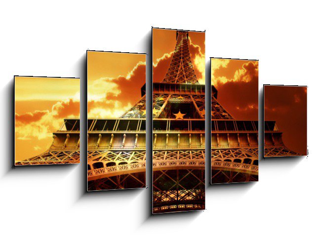 Foto obraz - západ slunce a Eiffelova věž