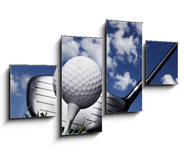 Obraz na stěnu Golfová hůl s míčkem