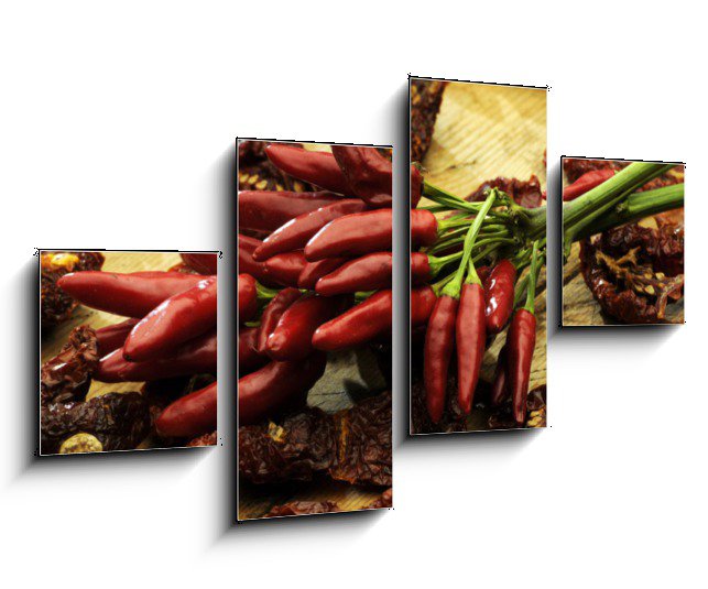 Obraz na stěnu Sušená rajčata a červené chilli