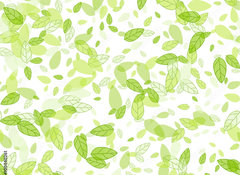 Samolepka flie 100 x 73, 100440261 - seamless background with green leaves