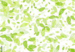 Samolepka flie 145 x 100, 100440261 - seamless background with green leaves