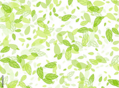 Samolepka flie 270 x 200, 100440261 - seamless background with green leaves