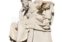 Fototapeta145 x 100  Socrates Statue at the Academy of Athens Isolated on White, 145 x 100 cm