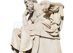 Fototapeta papr 160 x 116, 100447909 - Socrates Statue at the Academy of Athens Isolated on White - Socha Sokrates na akademii v Athnch izolovanch na blm