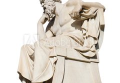 Fototapeta174 x 120  Socrates Statue at the Academy of Athens Isolated on White, 174 x 120 cm