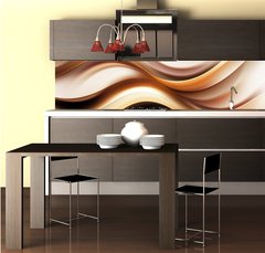 Fototapeta do kuchyn flie 260 x 60  Abstract Gold Wave Design Background, 260 x 60 cm