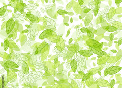 Fototapeta plátno 160 x 116, 100698085 - seamless background with green leaves - bezešvé pozadí se zelenými listy