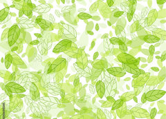 Samolepka flie 200 x 144, 100698085 - seamless background with green leaves