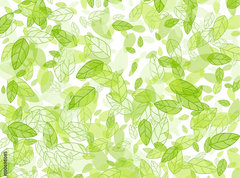 Samolepka flie 270 x 200, 100698085 - seamless background with green leaves
