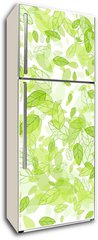 Samolepka na lednici flie 80 x 200, 100698085 - seamless background with green leaves