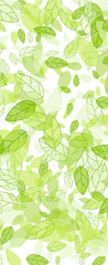 Samolepka na dvee flie 90 x 220, 100698085 - seamless background with green leaves