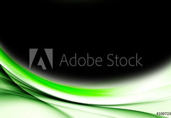Fototapeta pltno 174 x 120, 100723245 - Abstract Green Wave Black Background Design