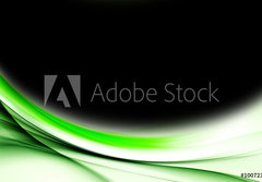 Fototapeta papr 184 x 128, 100723245 - Abstract Green Wave Black Background Design