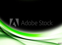 Fototapeta vliesov 200 x 144, 100723245 - Abstract Green Wave Black Background Design