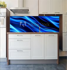 Fototapeta do kuchyn flie 180 x 60, 100723342 - Art Abstract Blue Glow Wave Design Background