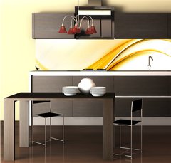 Fototapeta do kuchyn flie 260 x 60, 100723495 - Awesome Abstract Yellow Wave Design - ڞasn abstraktn design lut vlny