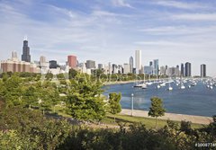 Fototapeta papr 184 x 128, 10087749 - Panorama of Chicago and Lake Michigan - Panorama Chicago a Michigansk jezero