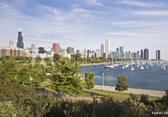 Fototapeta184 x 128  Panorama of Chicago and Lake Michigan, 184 x 128 cm