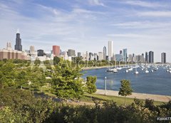 Samolepka flie 200 x 144, 10087749 - Panorama of Chicago and Lake Michigan