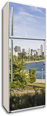 Samolepka na lednici fólie 80 x 200, 10087749 - Panorama of Chicago and Lake Michigan - Panorama Chicago a Michiganské jezero