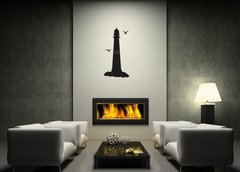 Samolepka na ze 100 x 50 cm vzor n34552384 - K stenlandschaft Leuchtturm M wen Silhouette
