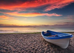 Fototapeta plátno 160 x 116, 101100206 - Boat and sunrise - Loď a východ slunce