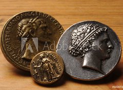 Samolepka flie 100 x 73  Sesterzio Estatero Sestertius Stater Statere Numismatica Sesterce Tetradracma Sestercio coin Sesterz Numismatics ancient rome greek starter , 100 x 73 cm