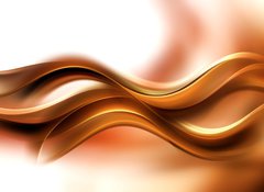 Samolepka flie 100 x 73, 102386676 - Abstract Gold Brown Wave Design Background - Pozad abstraktn zlat hnd vlny