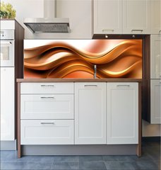 Fototapeta do kuchyn flie 180 x 60, 102386676 - Abstract Gold Brown Wave Design Background