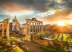 Samolepka flie 100 x 73, 102924598 - Roman Forum. Ruins of Roman Forum in Rome, Italy during sunrise. - Roman Forum. Ruiny mskho fra v m, Itlie pi vchodu slunce.