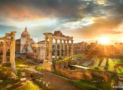 Fototapeta pltno 330 x 244, 102924598 - Roman Forum. Ruins of Roman Forum in Rome, Italy during sunrise. - Roman Forum. Ruiny mskho fra v m, Itlie pi vchodu slunce.