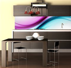 Fototapeta do kuchyně fólie 260 x 60, 103023658 - Abstract Blue Purple Wave Background Design - Abstraktní modrá fialová vlna pozadí návrhu