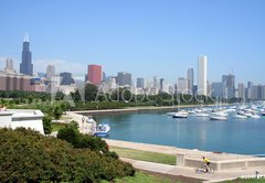 Fototapeta145 x 100  chicago skyline and grant park marina, 145 x 100 cm