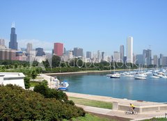 Fototapeta240 x 174  chicago skyline and grant park marina, 240 x 174 cm