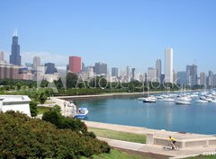 Fototapeta360 x 266  chicago skyline and grant park marina, 360 x 266 cm