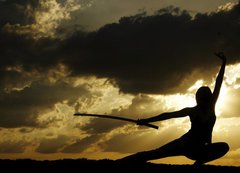 Samolepka flie 200 x 144, 10544947 - samurai is drilled on sundown - samuraj je vyvrtn pi zpadu slunce