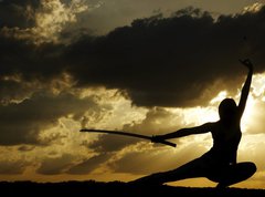 Samolepka flie 270 x 200, 10544947 - samurai is drilled on sundown - samuraj je vyvrtn pi zpadu slunce