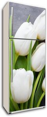 Samolepka na lednici flie 80 x 200, 105673696 - More white tulip on the grey background.