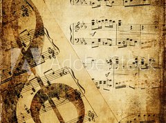 Samolepka flie 270 x 200, 10573828 - vintage musical background