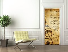 Samolepka na dvee flie 90 x 220  vintage musical background, 90 x 220 cm