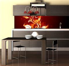 Fototapeta do kuchyně fólie 260 x 60, 10647210 - Fire rose - Ohe vzrostl