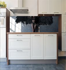 Fototapeta do kuchyn flie 180 x 60  Fallen black angel with wings. Sexual woman, 180 x 60 cm