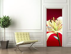 Samolepka na dveře fólie 90 x 220, 10726288 - lily flower - květ lilie