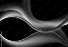 Fototapeta pltno 174 x 120, 107540596 - Dark abstract monochrome smooth waves background