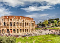 Fototapeta pltno 160 x 116, 107807294 - Panoramic view of the Colosseum and Arch of Constantine, Rome - Panoramatick vhled na Koloseum a Konstantinv oblouk v m