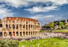 Fototapeta pltno 174 x 120, 107807294 - Panoramic view of the Colosseum and Arch of Constantine, Rome