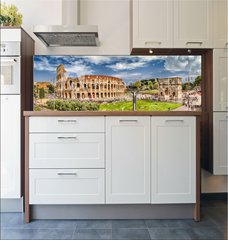 Fototapeta do kuchyn flie 180 x 60, 107807294 - Panoramic view of the Colosseum and Arch of Constantine, Rome
